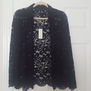 BCBGMaxAzria Lace Button Blouse